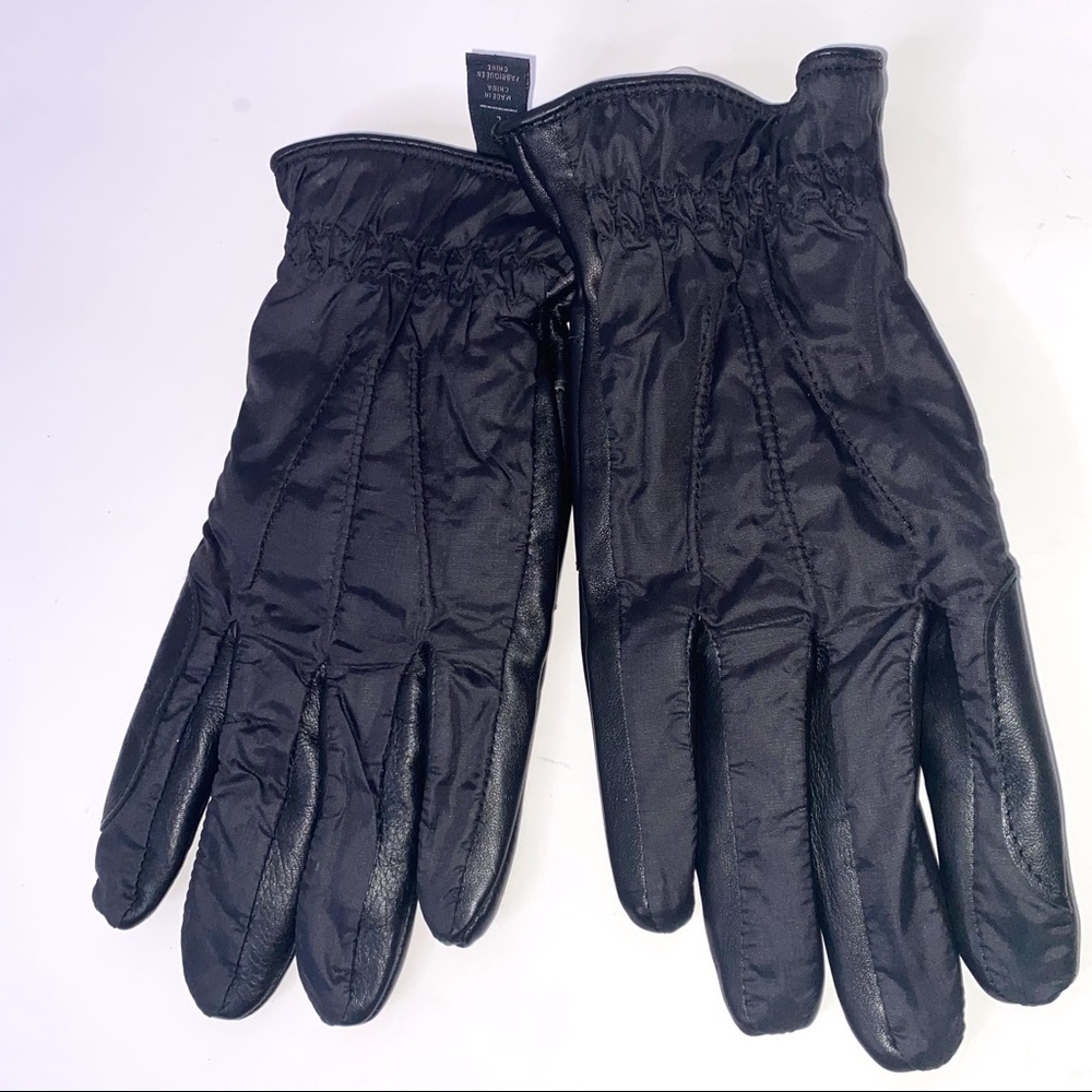 14th & Union Leather Gloves Women Large Black NWOT *